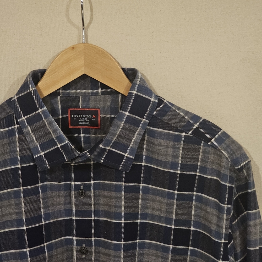 UNTUCKit Wrinkle Free Flannel Button Down L